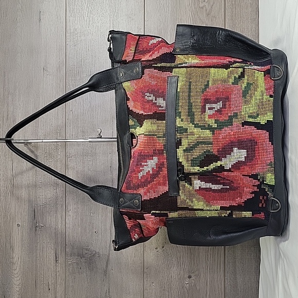 Nena & Co. Floral Tapestry Leather Tote Bag - Picture 4 of 13